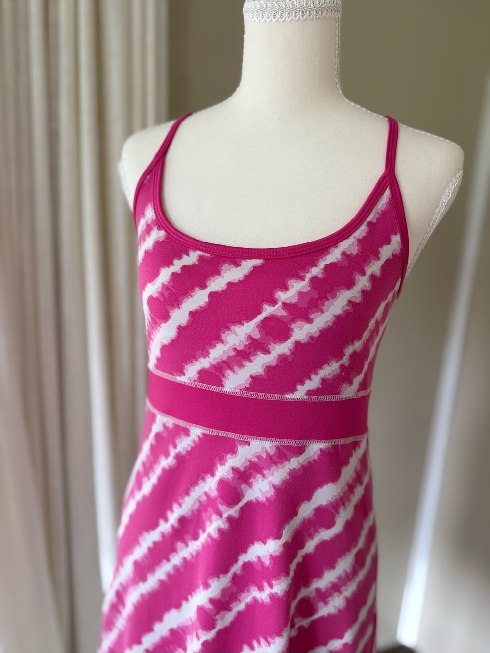 Lola Athletic Dress Pink Tie-Dye Tank Dress Athletic Y2K mini dress size small - Picture 3 of 6